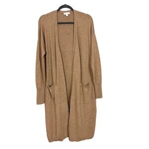 Charter Club Brown Open Duster Cardigan Cashmere Wool Blend Size 0X / 12W